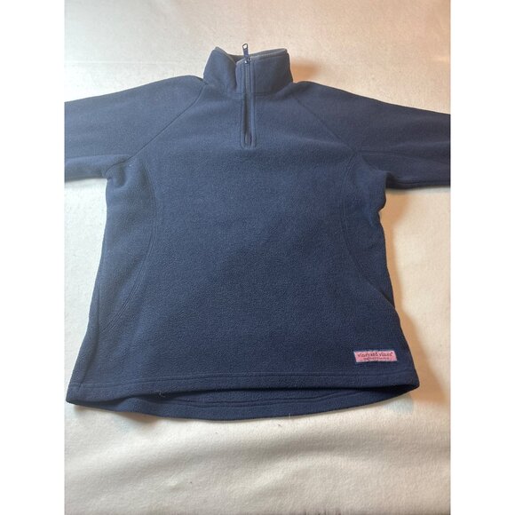 Vineyard Vines Navy Blue 100% Polyester Half-Zip Fleece Pullover Sweater S - Picture 1 of 12
